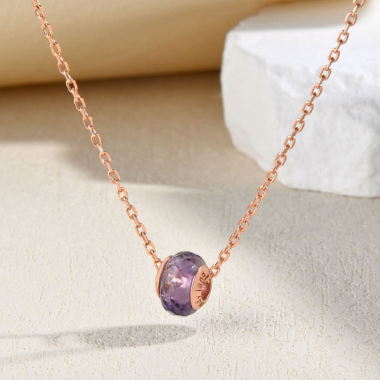 Chic Natural Amethyst Gemstone Necklace-Handmade February Birthstone Jewelry