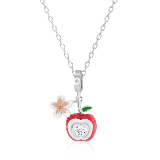 S925 Silver Charming Pendant Necklace Stylish Apple Desgin Jewelry Gift for Her