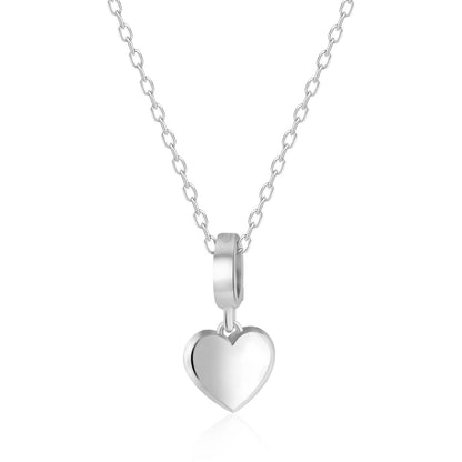 925 Sterling Silver Hearts Pendant Removable Charm Necklace Jewelry