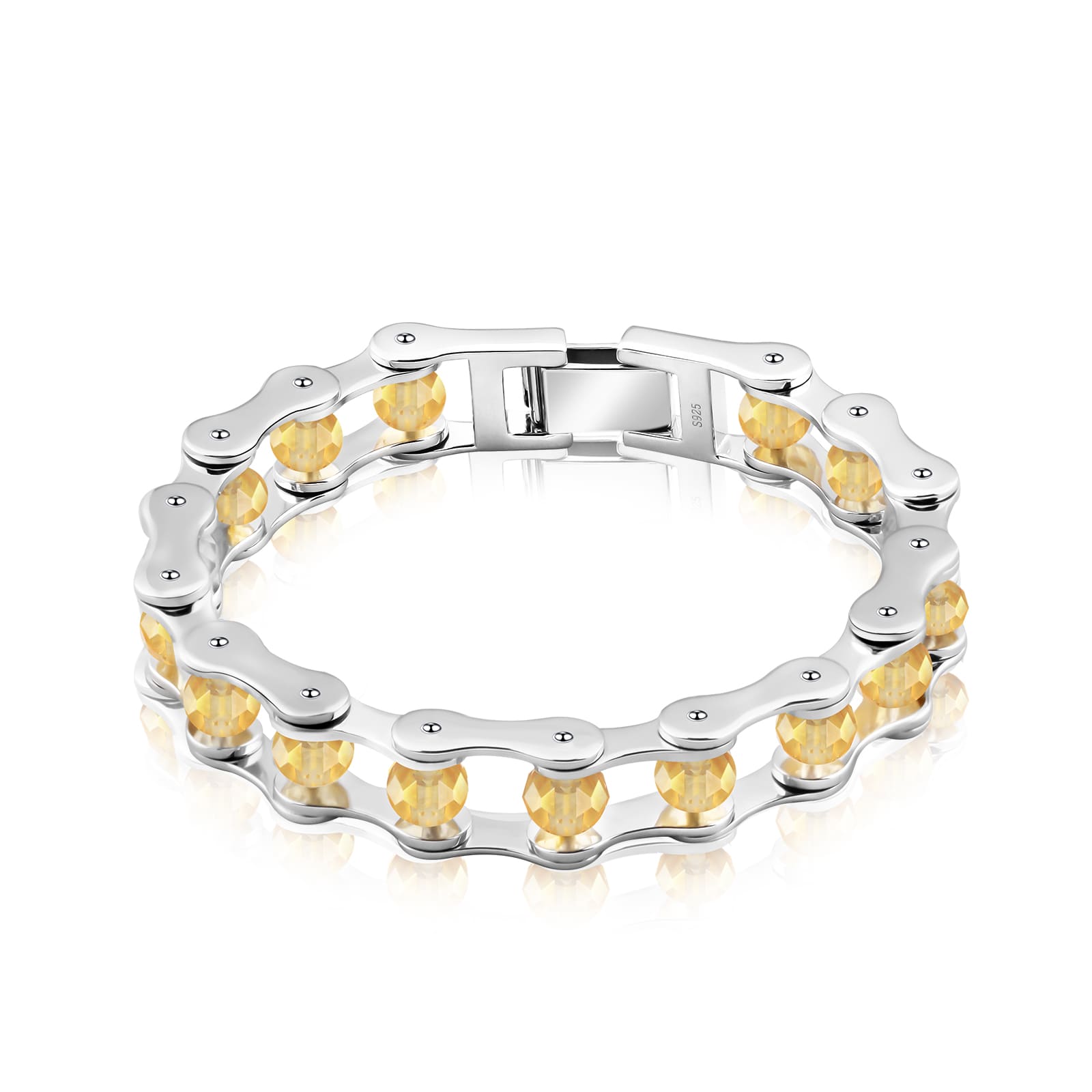 November Citrine Mini bike chain bracelet