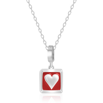 S925 Silver Poker Heart Pendant Necklace Charming Removable Pendant Jewelry Gift