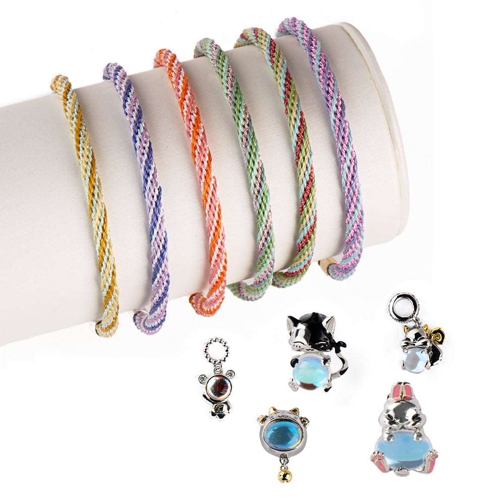 Cindy land Max Handmade Multi Braided Customed DIY Bar Woven Bracelet Healing Mind Awearness Charm