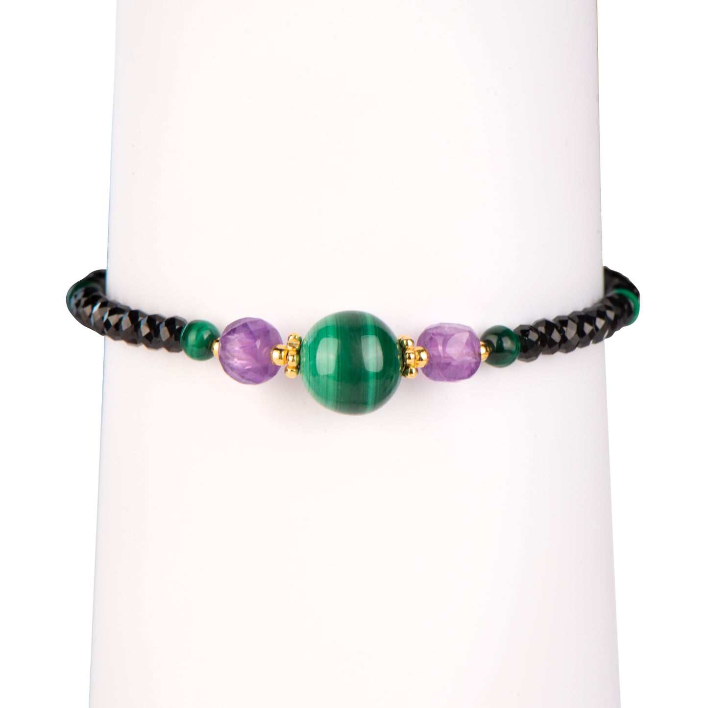 Black spinel Malachite Bracelet