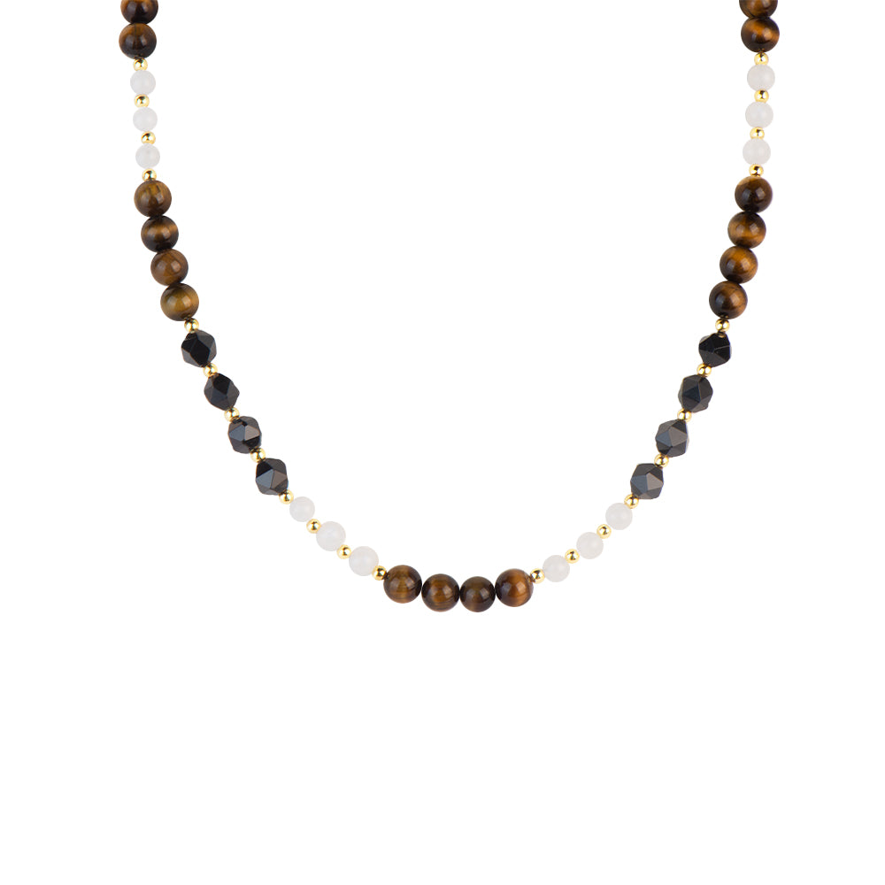 Blue Moonstone Tiger eye Agate Necklace