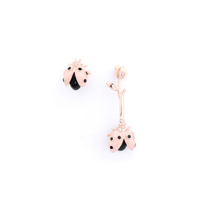 Rose Gold Plated Ladybug Earring