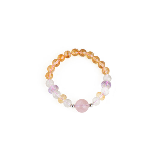 Bracelet de perles de morganite citrine améthyste