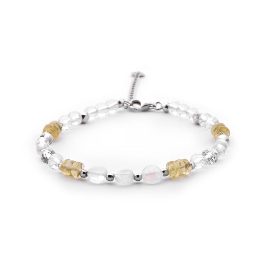 Bracelet en cristal blanc et jaune