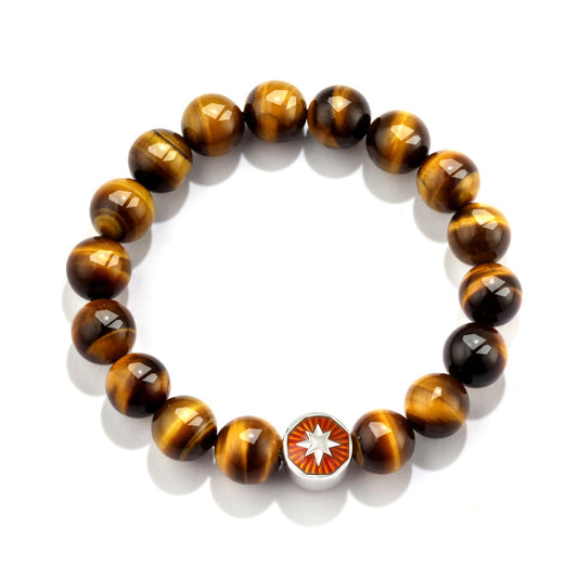 Triple Protection Bracelet: Tiger Eye, Black Obsidian, & Hematite 6, 8, or 10 mm Round Protection Crystals (Gemstone Stretch Bracelet)