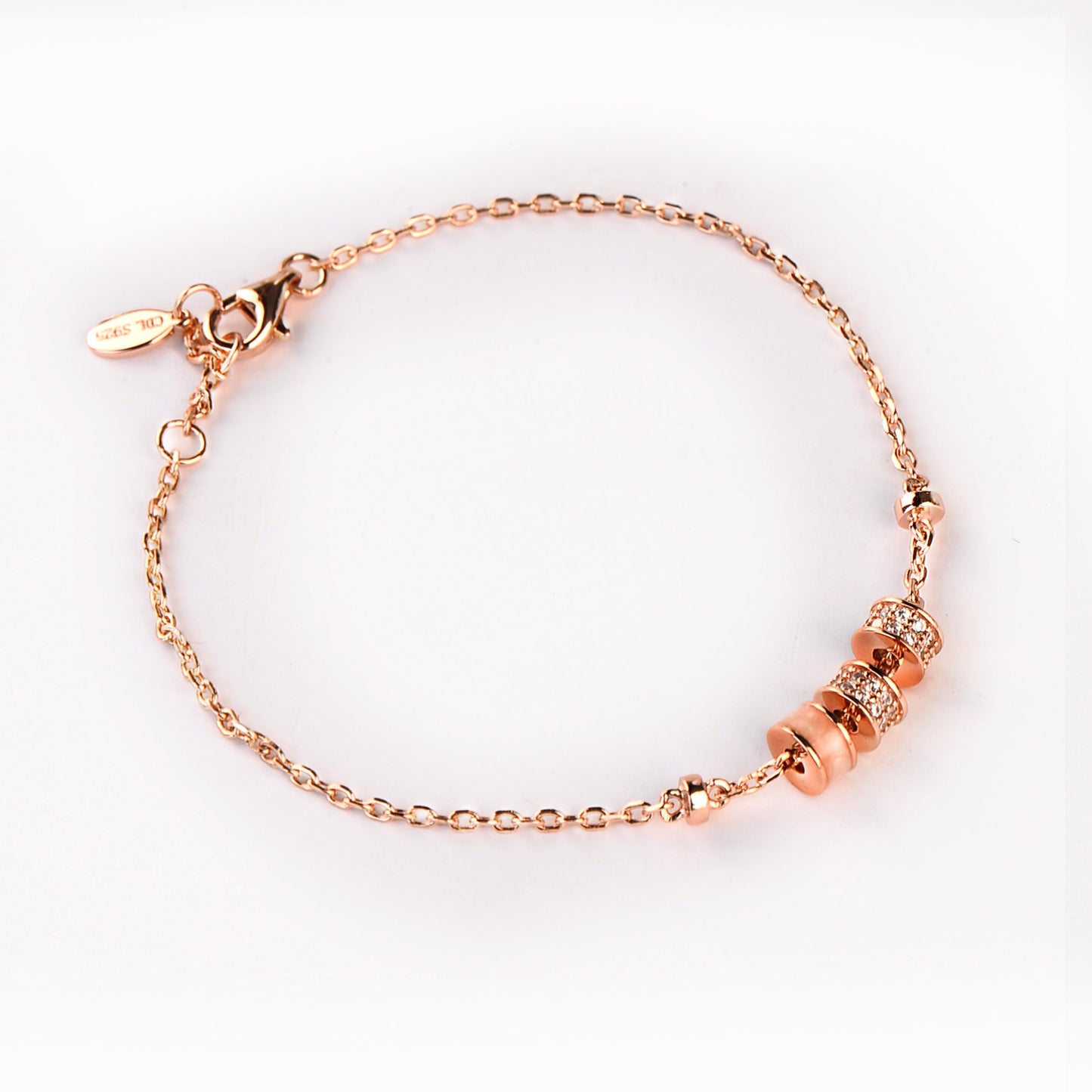 Rose Gold Plated Time Wheel Bracelet