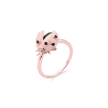 Rose Gold Plated Ladybug Ring