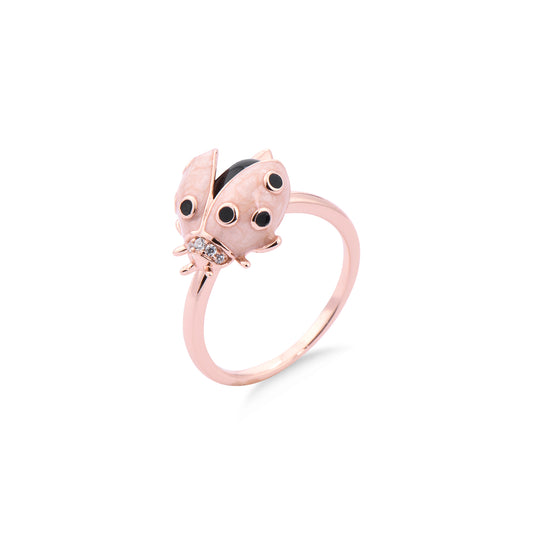 Bague Coccinelle Plaquée Or Rose