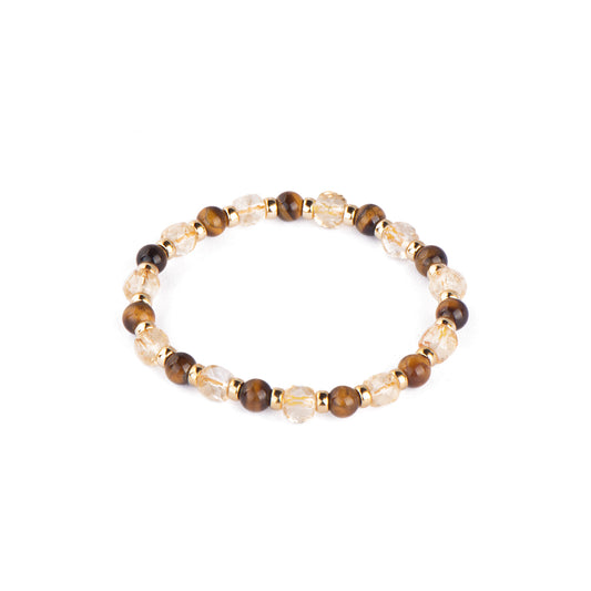 Twilight Tiger Eye Citrine Beads Bracelet