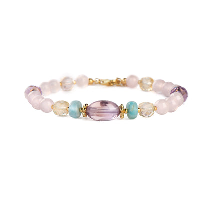 Ametrine Larimar Citrine Chain Bracelet