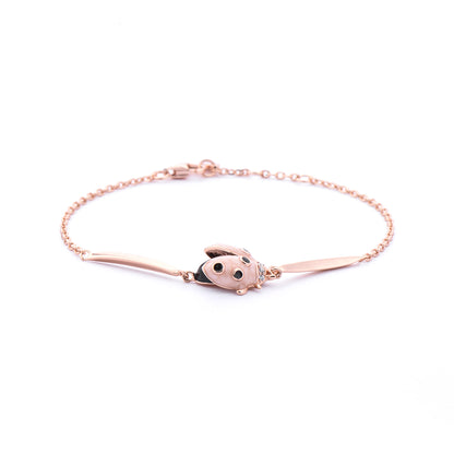 Rose Gold Plated Ladybug Bracelet