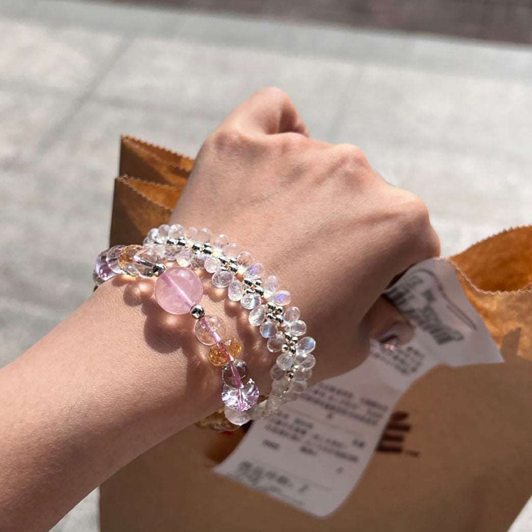 Blue Moonstone Beaded Bracelet