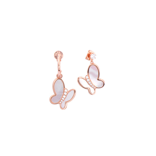 Rose Gold Plated Silver Butterfly Earring