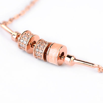 Rose Gold Plated Time Wheel Necklace