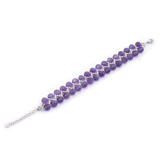 Amethyst Beaded Crystal Bracelet