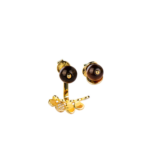 Boucles d'oreilles Oeil de Tigre Mimosa