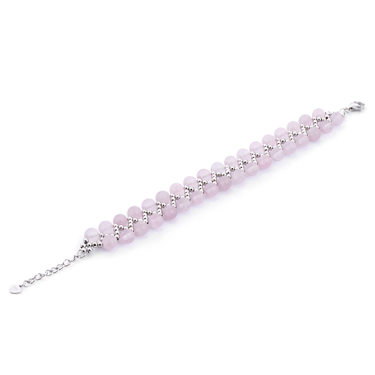 Natural Pink Crystal Beaded Crystal Bracelet