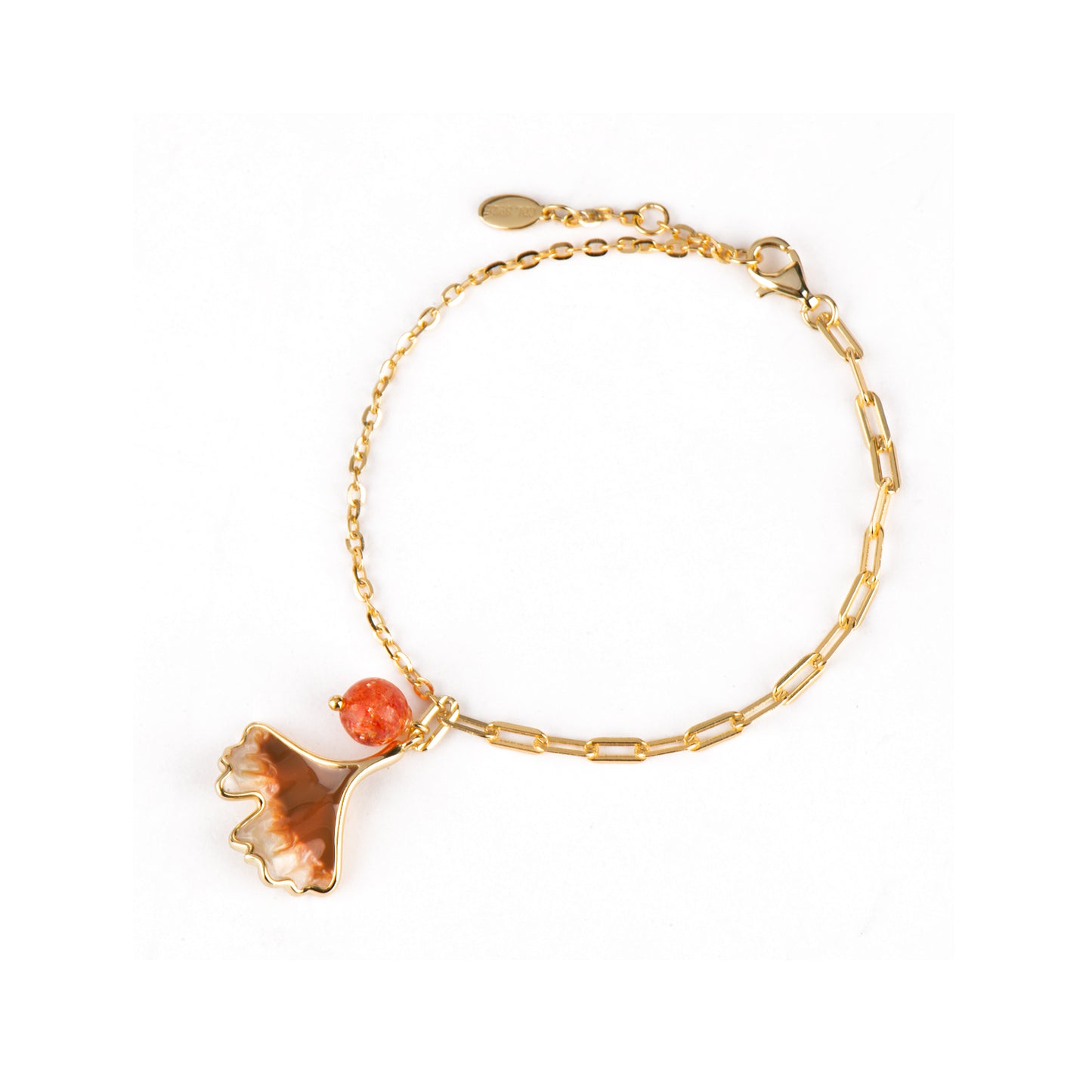 Ginkgo 18k Gold Plated Silver Golden Strawberry Quartz Bracelet