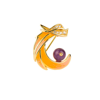 Mystery Dragon Amethyst Brooch