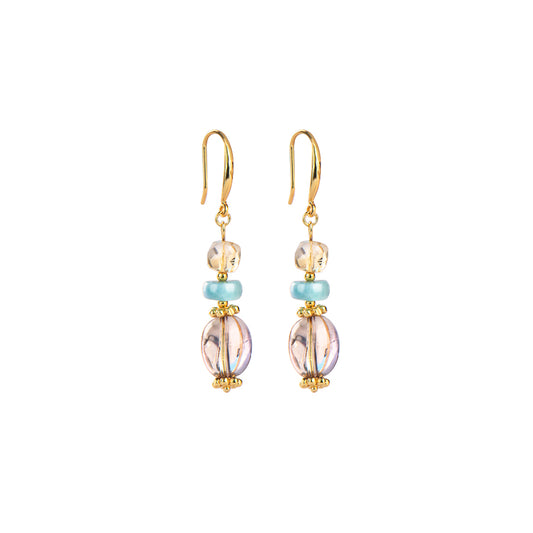 Boucles d'oreilles Amétrine Larimar Citrine