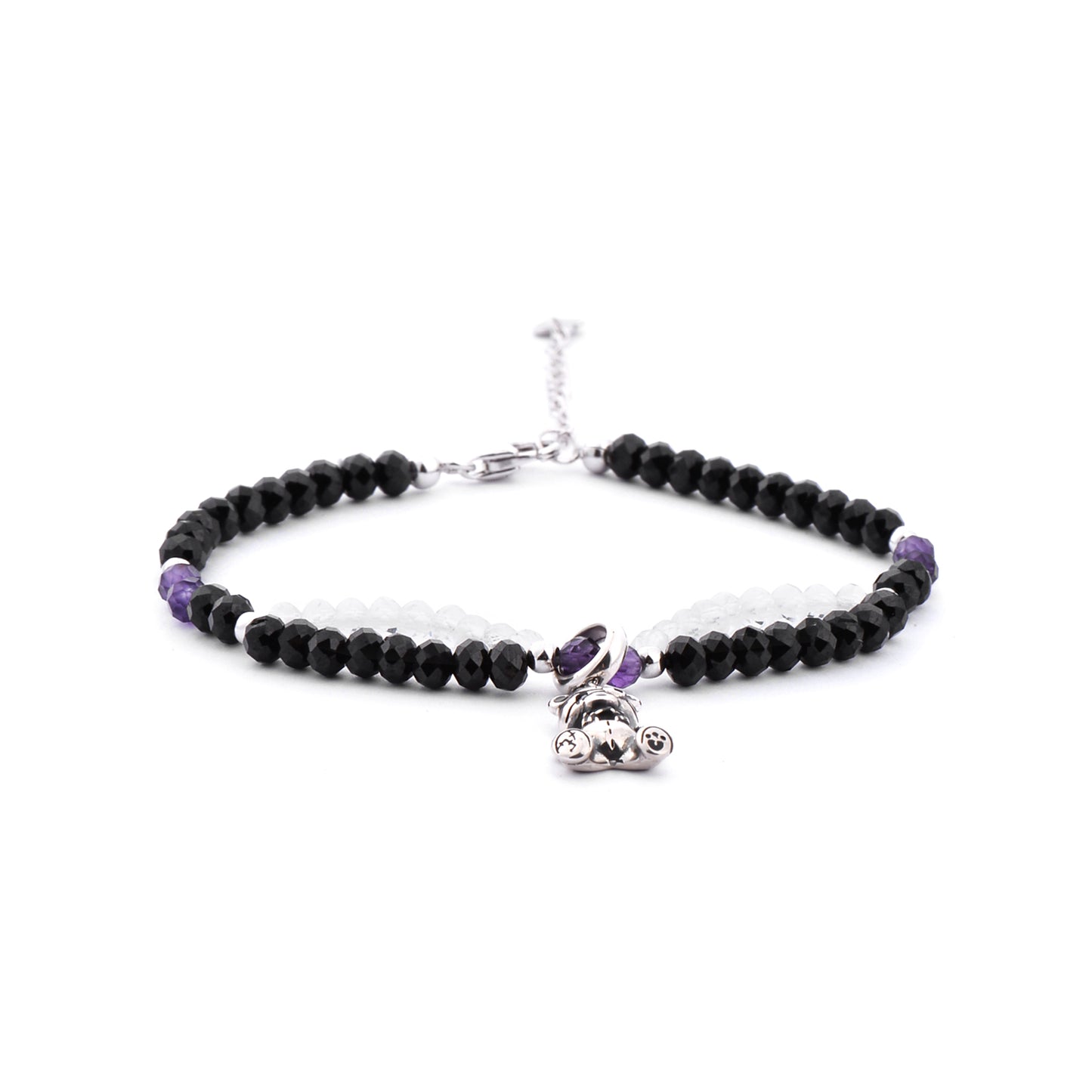 Black Spinel Bear Crystal Bracelet