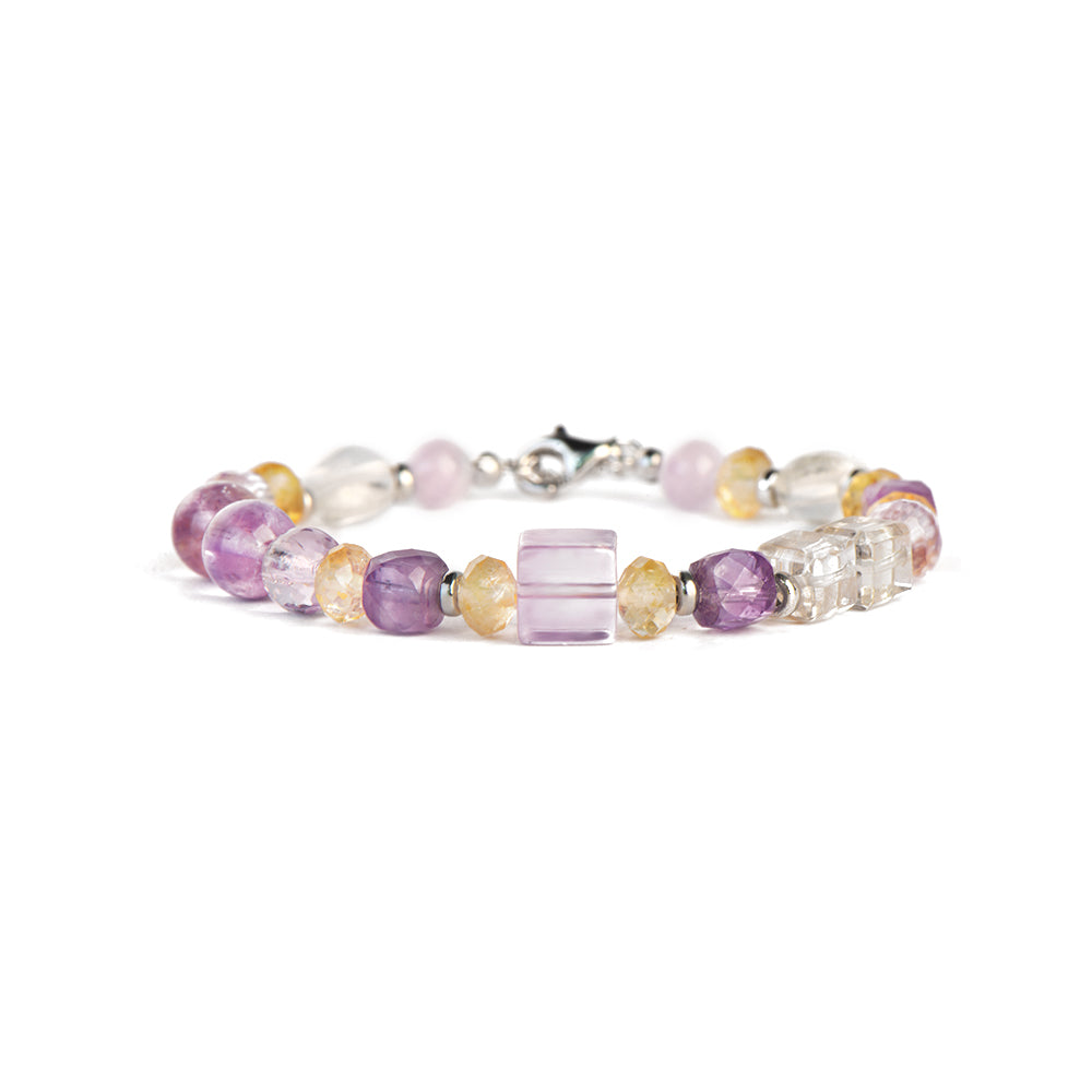 Super Seven Citrine Amethyst Chain Bracelet