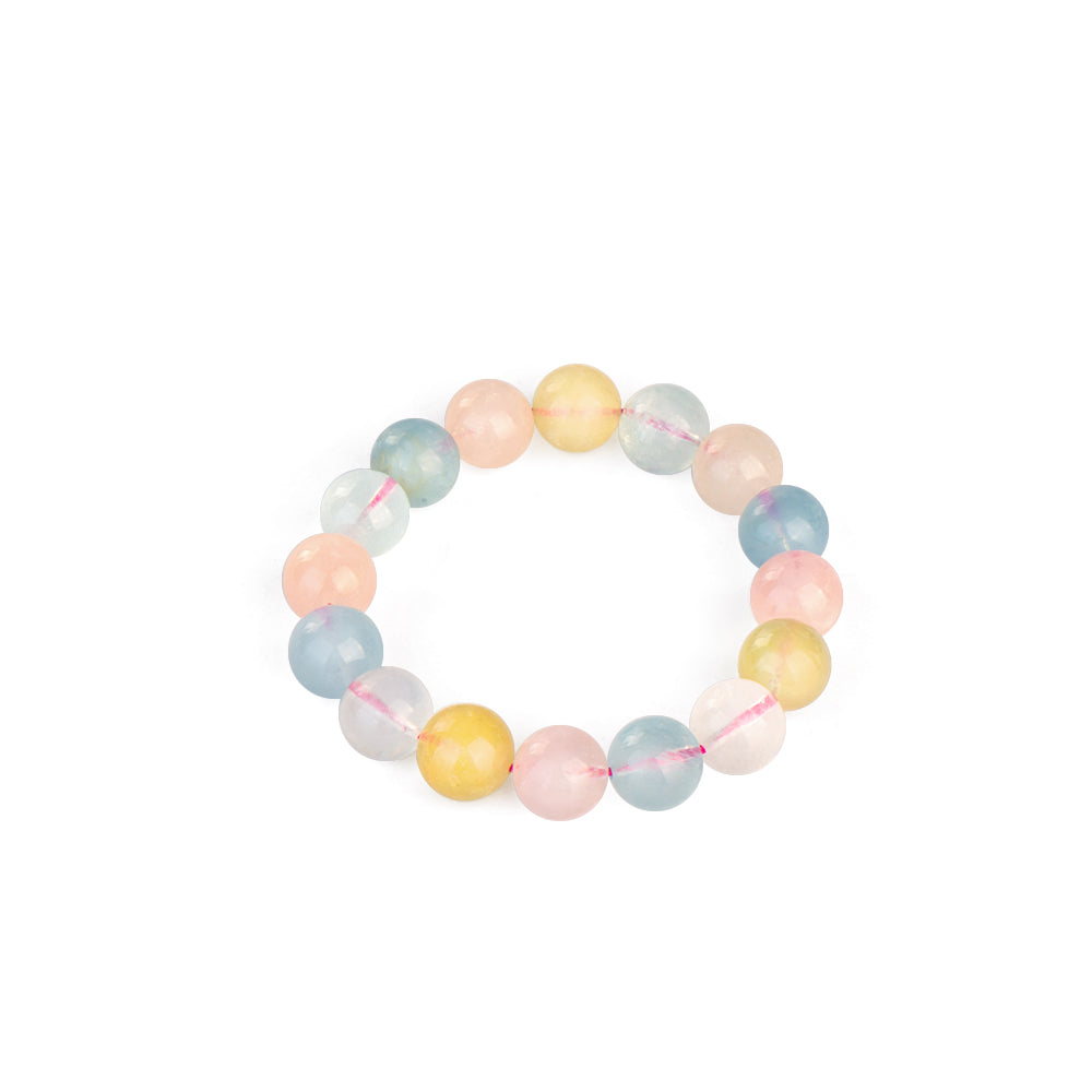 12mm Rainbow Morganite Bead Bracelet