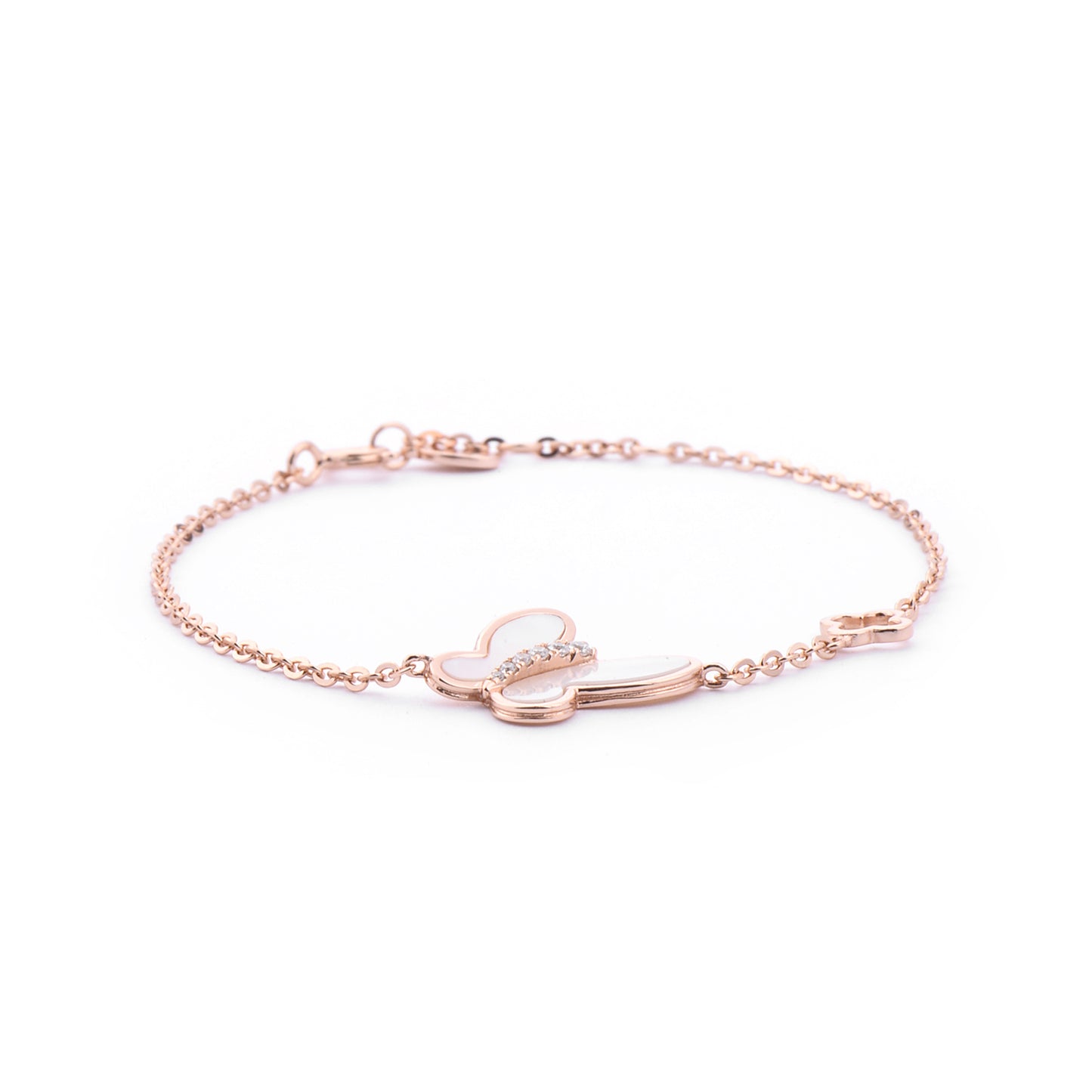 Rose Gold Plated Silver Butterfly Bracelet