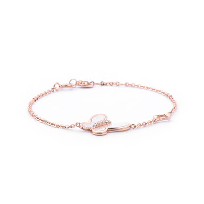 Rose Gold Plated Silver Butterfly Bracelet