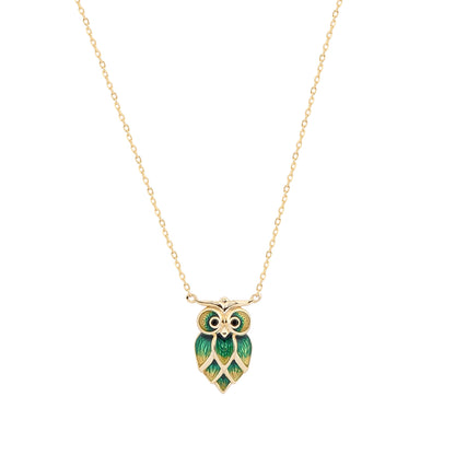 Collier Hibou Plaqué Argent 18 Carats