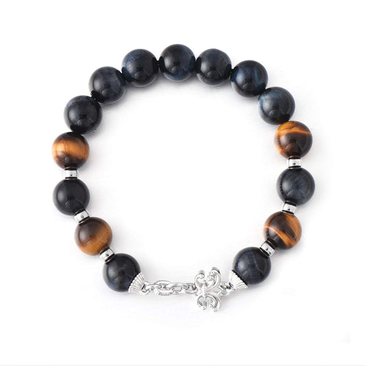 Multi-Color Tiger Eye Bracelet Men Stretc 10mm