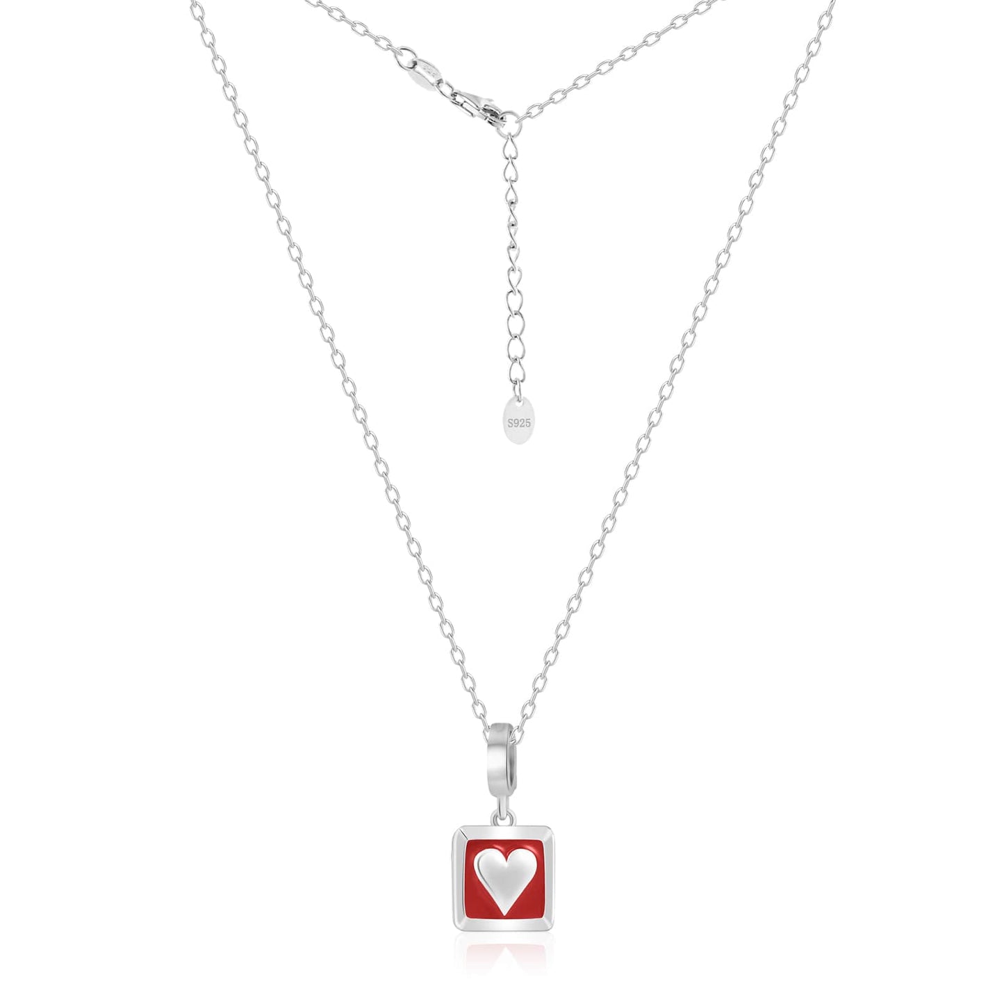 S925 Silver Poker Heart Pendant Necklace Charming Removable Pendant Jewelry Gift