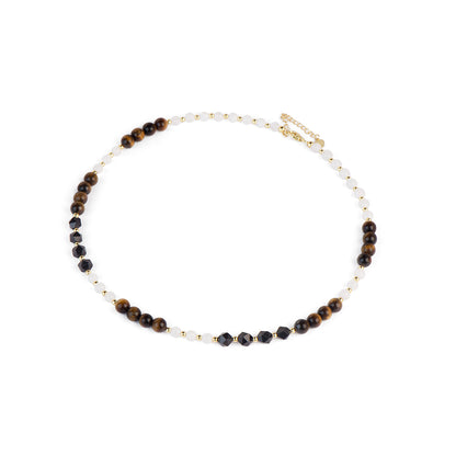 Blue Moonstone Tiger eye Agate Necklace