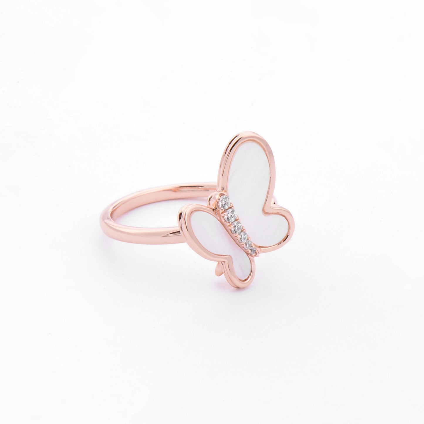 Rose Gold Plated Silver Butterfly Ring