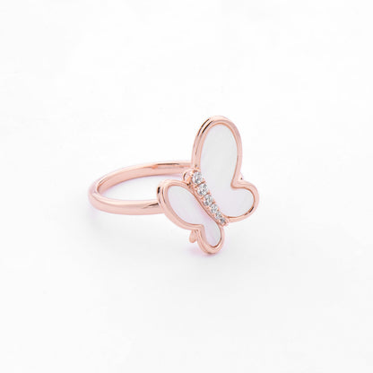 Rose Gold Plated Silver Butterfly Ring