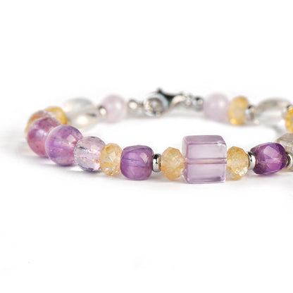 Super Seven Citrine Amethyst Chain Bracelet