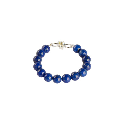 10mm Pure Lapis Lazuli Stylish Clasp Beads Bracelet