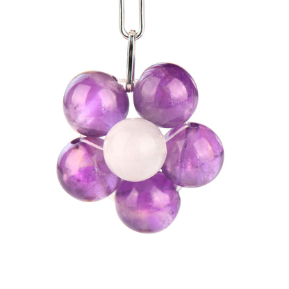 Blossom Flower Amethyst Quartz Earrings