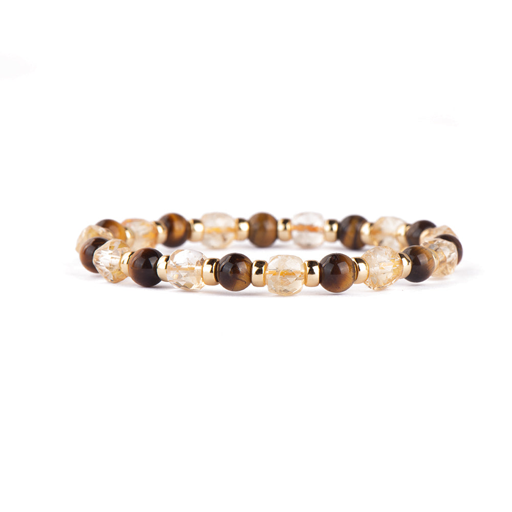 Twilight Tiger Eye Citrine Beads Bracelet