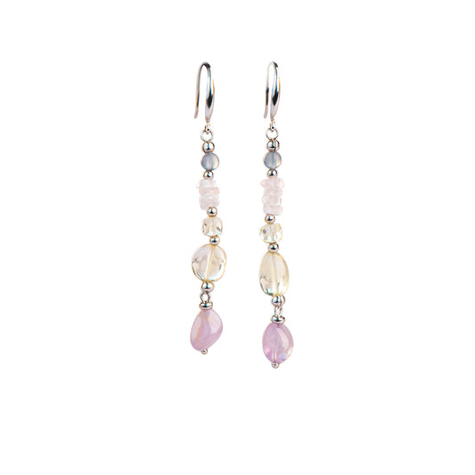 Boucles d'oreilles pendantes mélange de nuances vibrantes