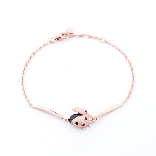 Rose Gold Plated Ladybug Bracelet