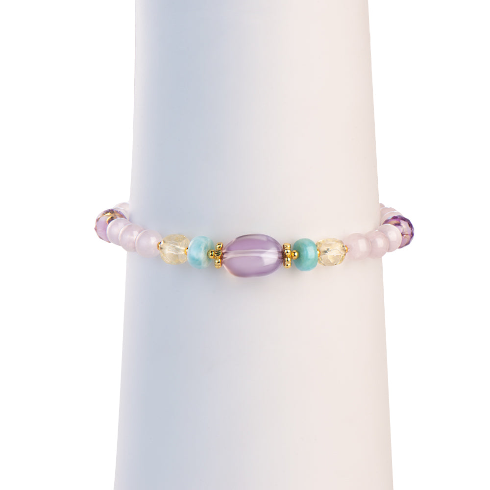 Ametrine Larimar Citrine Chain Bracelet