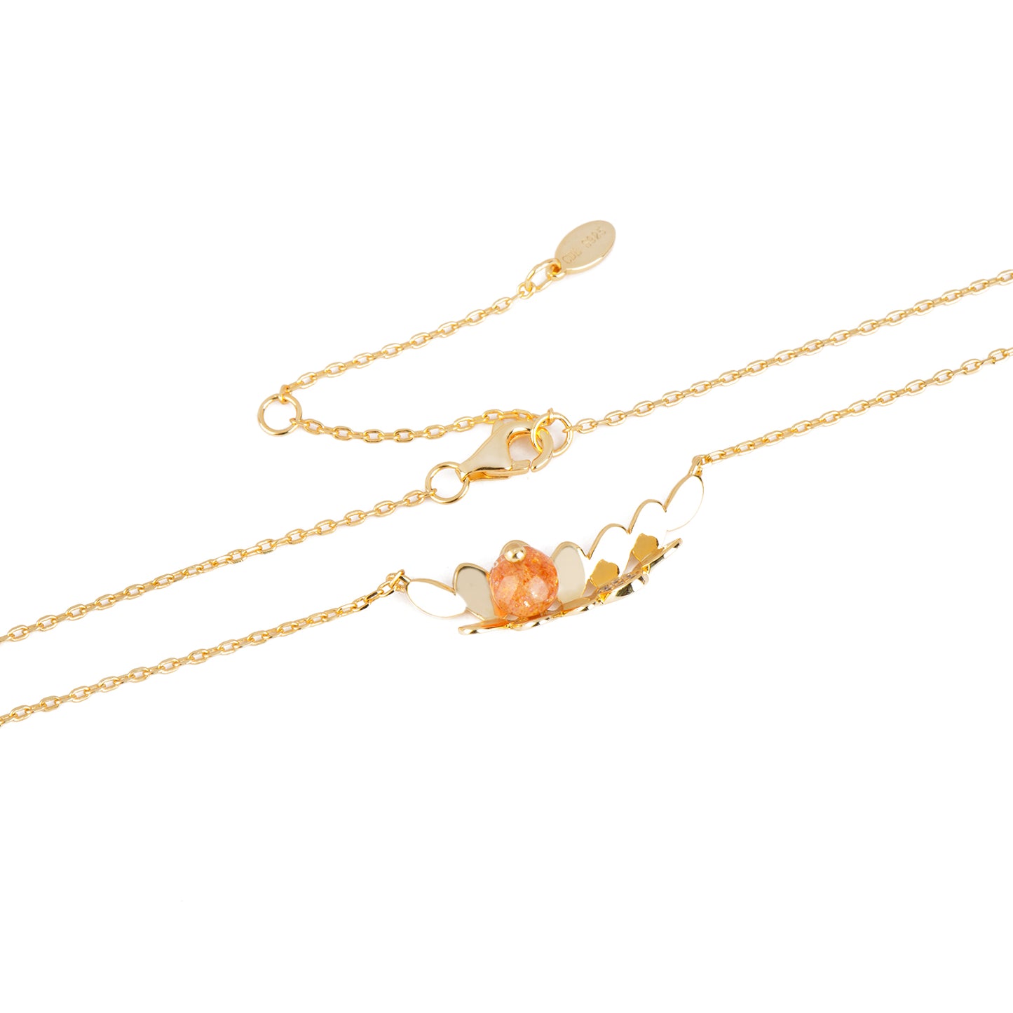 Mimosa Gold Strawberry Crystal Pendant Necklace