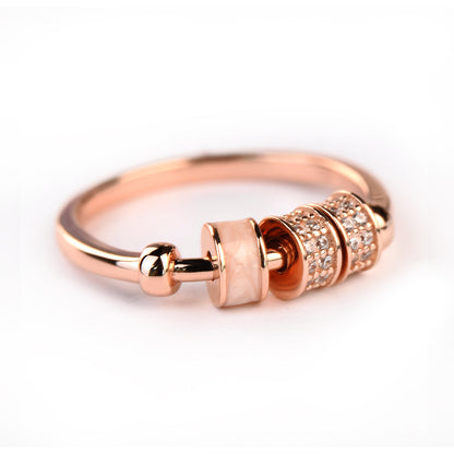 Rose Gold Plated Time Wheel Ring