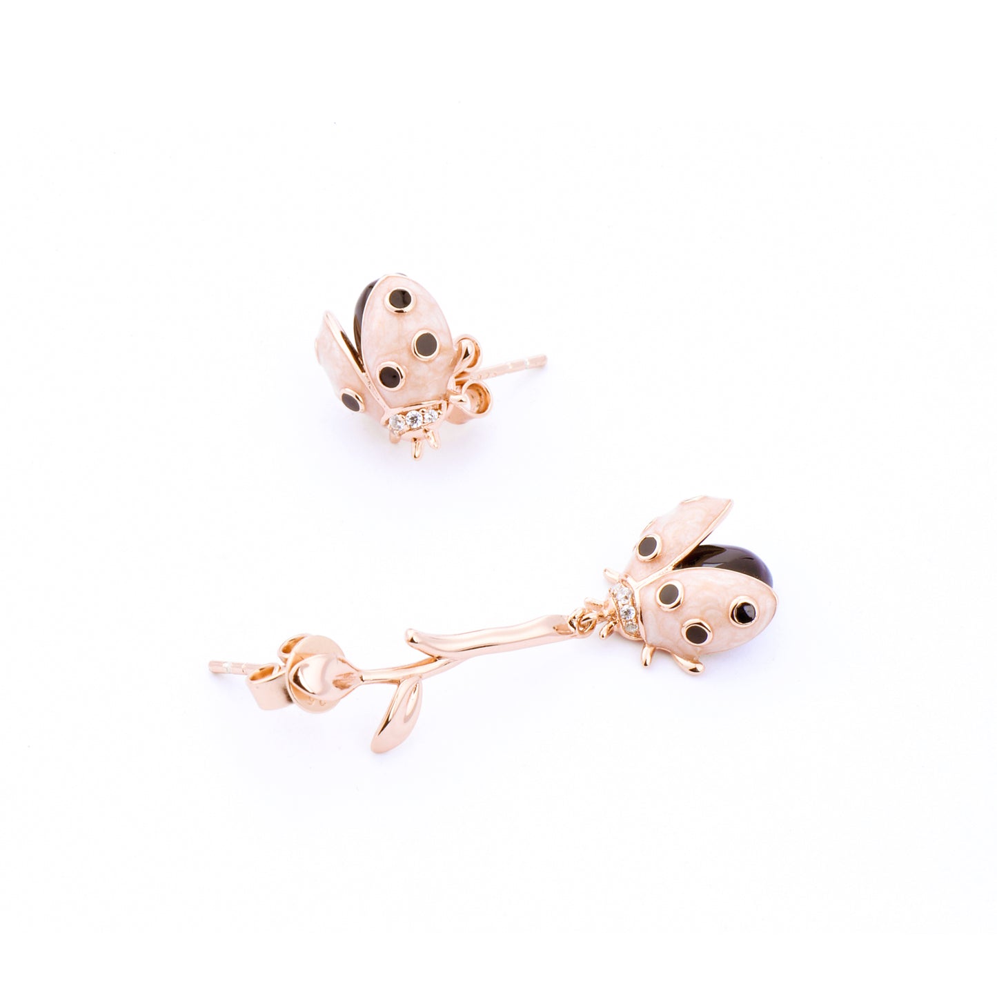 Rose Gold Plated Ladybug Earring