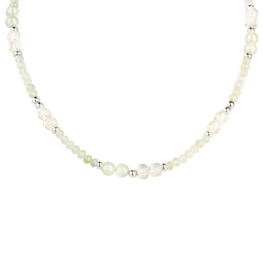 Prehnite Citrine Lobster Clasp Necklace