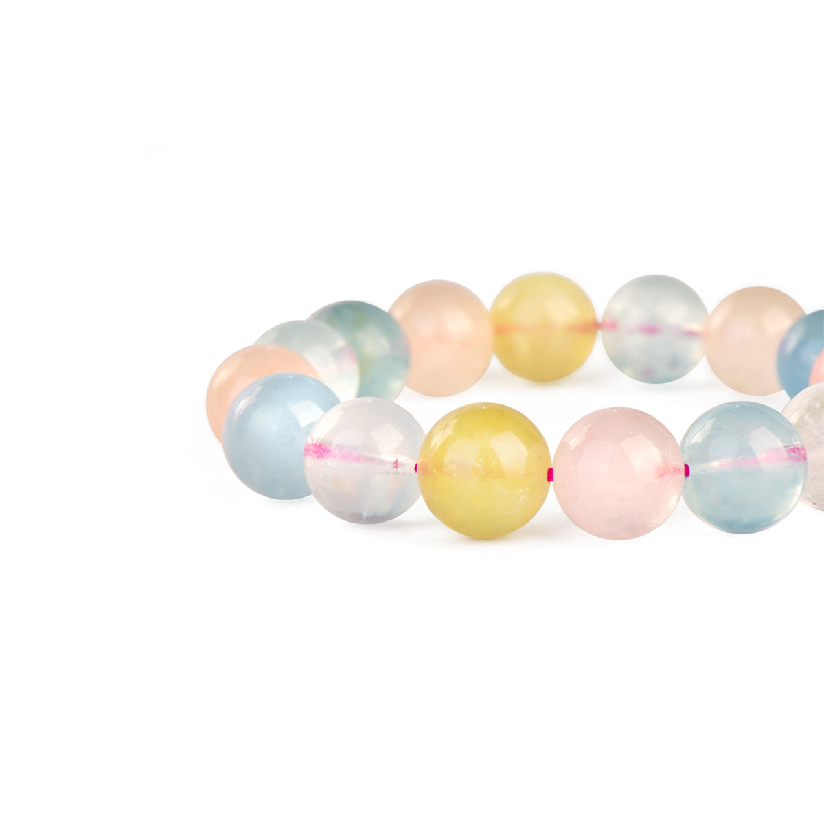 12mm Rainbow Morganite Bead Bracelet